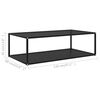 vidaXL Black Coffee Table Tempered Glass, Powder-Coated Steel Standard