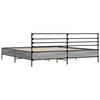 vidaXL Bed Frame Grey Sonoma Engineered Wood and Metal Double Bed Frame