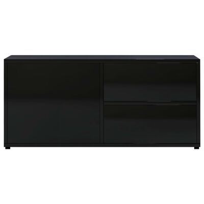 vidaXL TV Cabinet High Gloss Black 31.5"x13.4"x14.2" Chipboard