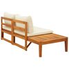 vidaXL Garden Bench Cream white, Natural wood