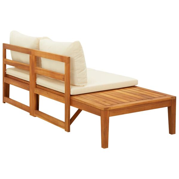 vidaXL Garden Bench Cream white, Natural wood