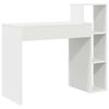 vidaXL Desk with Shelf White 39.37 x 15.75 x 35.43 in Engineered Wood