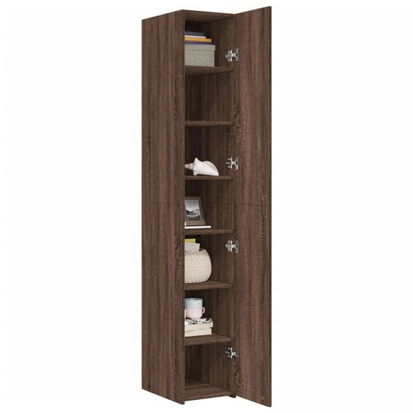 vidaXL Highboard Brown Oak 11.8"x16.7"x72.8" Engineered Wood