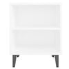 vidaXL Bed Cabinet White Engineered Wood, Metal Compact Bed Cabinet