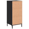 vidaXL Bathroom Cabinet with Drawer Black 15.55 x 14.17 x 34.65 in