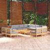 vidaXL Garden Lounge Set Grey Solid Pinewood, fabric (100% polyester)