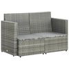 vidaXL Sofa Grey and dark grey (cushion) PE rattan, powder-coated steel