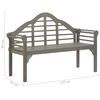 vidaXL Patio Queen Bench with Cushion 53.1" Solid Acacia Wood Gray
