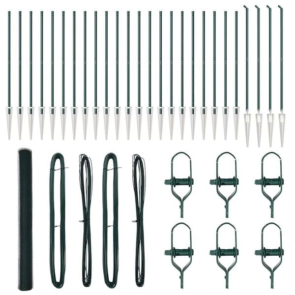 vidaXL Fence Post Green 164.04 x 4.92 ft (0.98 in mesh) Steel and PVC