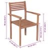 vidaXL Stackable Patio Chairs with Cushions 6 pcs Solid Teak Wood