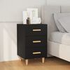 vidaXL Nightstand Black Engineered Wood Medium Nightstand Rectangular