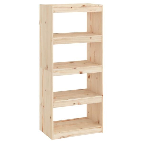 vidaXL Book Cabinet Natural pine Solid Pine Wood Medium Book Cabinet