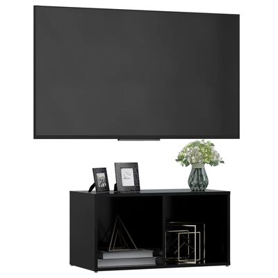 vidaXL TV Stand Black 28.3"x13.8"x14.4" Engineered Wood