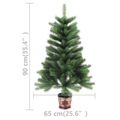 vidaXL Artificial Christmas Tree with LEDs 35.4" Green
