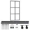 vidaXL Sliding Door with Hardware Set ESG Glass&Aluminium 40.2x80.7"(151013+145262)