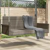 vidaXL Swing Bench Grey PE Rattan 46.9 x 22.0 x 18.9 in Durable