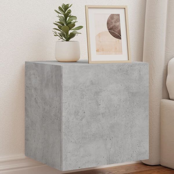 vidaXL TV Wall Cabinet Concrete gray Engineered wood Small