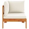 vidaXL Garden Sofa Cream white Solid acacia wood, Polyester