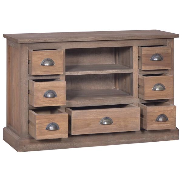 vidaXL Sideboard Natural Solid Teak Wood Large Sideboard Rectangular
