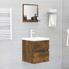 vidaXL Mirror Smoked Oak Engineered wood, acrylic 15.7 x 4.1 x 14.6 in