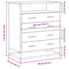 vidaXL Drawer Cabinet Gray Sonoma Engineered wood, metal Medium