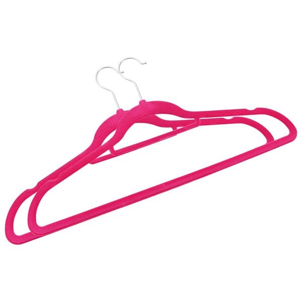 vidaXL Hanger Set of 50 Pink ABC plastic, zinc alloy, velvet Standard