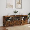 vidaXL Sideboard with LED Lights Smoked Oak 71.5"x14.6"x26.4"