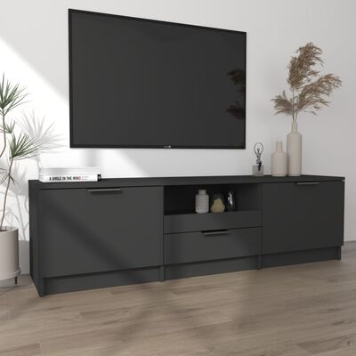vidaXL TV Stand Black 55.1"x13.8"x15.7" Engineered Wood