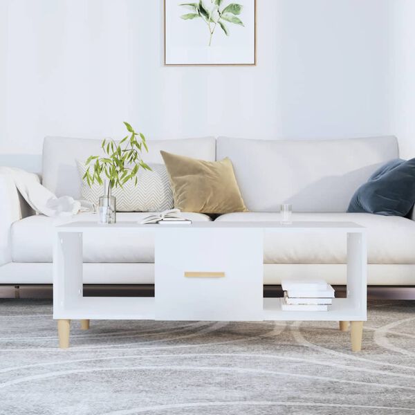 vidaXL Coffee Table White Engineered Wood Medium Coffee Table