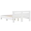 vidaXL Bed Frame with LED White 53.94 x 74.80 in Engineered Wood
