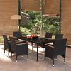 vidaXL Garden Dining Set Black