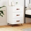 vidaXL Bedside Cabinet High gloss white