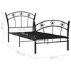 vidaXL Bed Frame Black Powder-coated metal Twin Durable Bed Frame