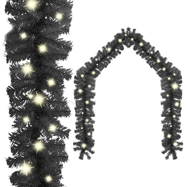 vidaXL Garland Black PVC Extra Long Artificial Christmas Garland Other