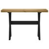 vidaXL Console Table Natural, Black Solid Pine Wood Slim, Narrow Durable