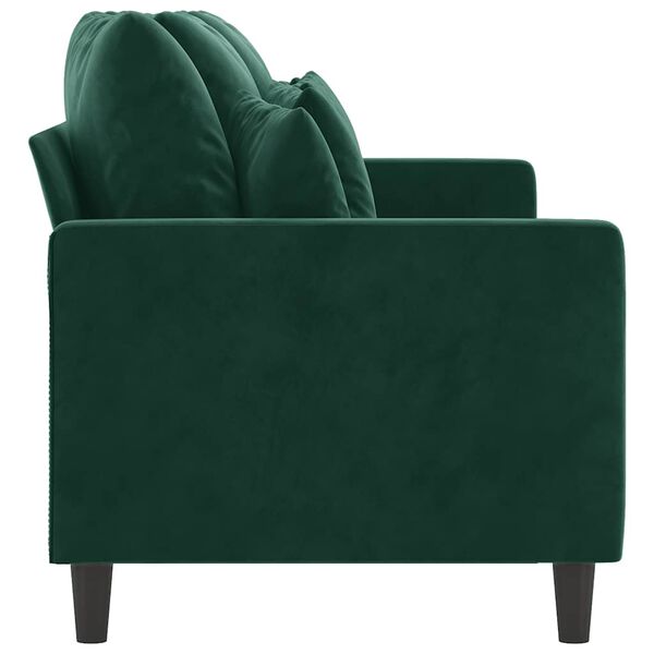 vidaXL 3-seater Sofa Dark Green Velvet (100% polyester), metal, textilene