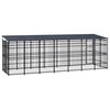 vidaXL Dog Kennel Black Powder-coated steel 139.9 sq ft Dog Kennel