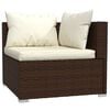 vidaXL Garden Lounge Set Brown PE rattan, powder-coated steel, plastic