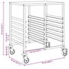 vidaXL Tray Trolley with 12 GN Containers 29.5x21.7x34.3" Stainless Steel