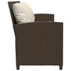 vidaXL Patio Sofa 5-Seater with Cushions Brown Poly Rattan