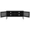 vidaXL TV Cabinet Black Steel 41.3 x 13.8 x 19.7 in Levelers