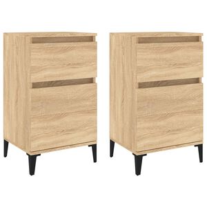 vidaXL Bedside Cabinet Set of 2 Sonoma Oak Engineered wood, Metal Medium