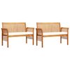 vidaXL Outdoor Dining Set Brown, Cream Solid acacia wood Large
