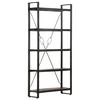 vidaXL Bookcase Black Solid rough mango wood, powder-coated steel