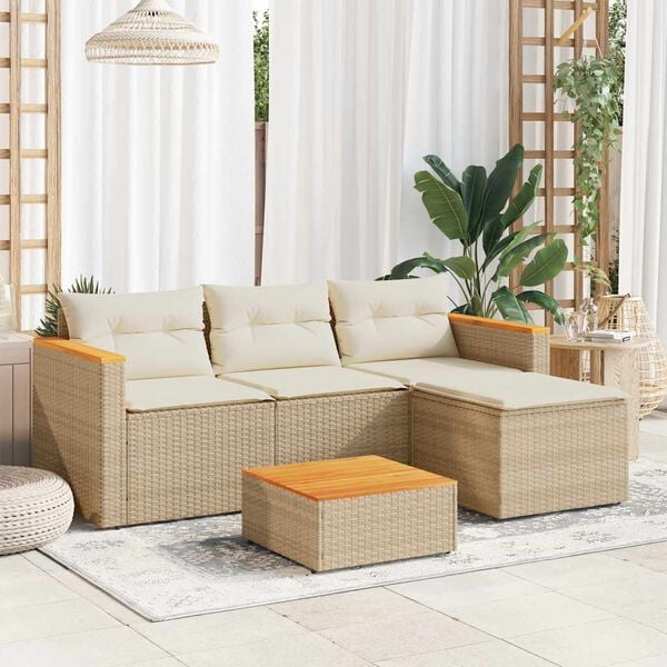 vidaXL Garden Sofa Set Beige