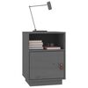 vidaXL Bedside Cabinet Set of 2 Grey Solid pine wood, faux leather