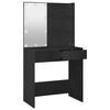 vidaXL Dressing Table Black Engineered wood, acrylic Medium