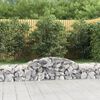 vidaXL Gabion Basket Set of 3 Silver Galvanized iron