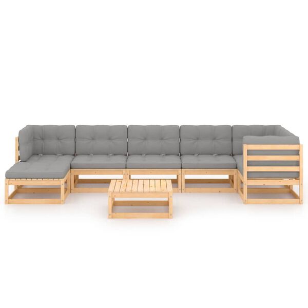 vidaXL Garden Lounge Set Natural wood Solid pine wood Large Modular
