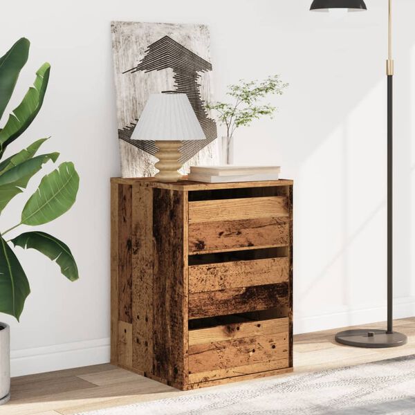 vidaXL Chest Of Drawers Old wood Engineered wood Medium Chest Of Drawers